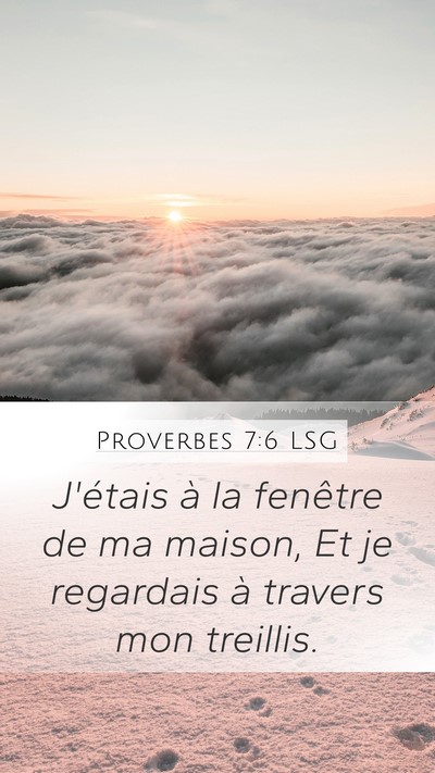 Proverbes 7:6 LSG Mobile Phone Wallpaper - J'étais à la fenêtre de ma maison, Et je - Mobile Bible Verse Wallpaper