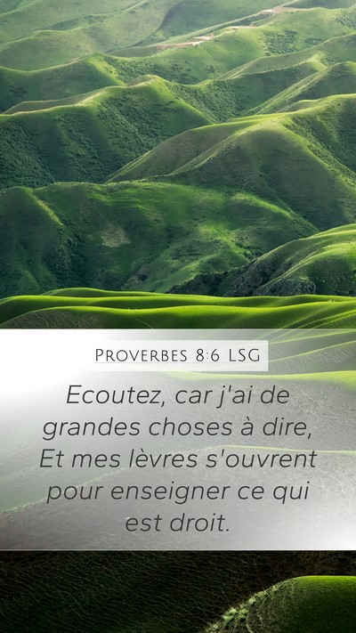 Proverbes 8:6 LSG Bible Verse Image