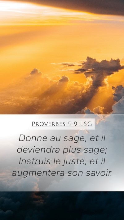 Proverbes 9:9 LSG Bible Verse Image