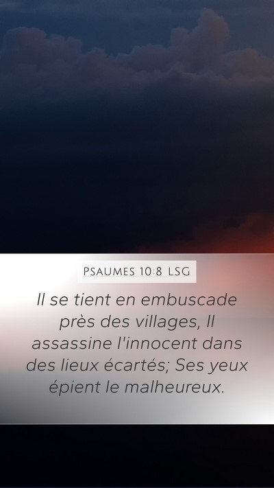 Psaumes 10:8 LSG Bible Verse Image