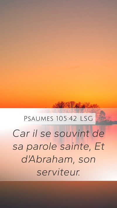 Psaumes 105:42 LSG Bible Verse Image