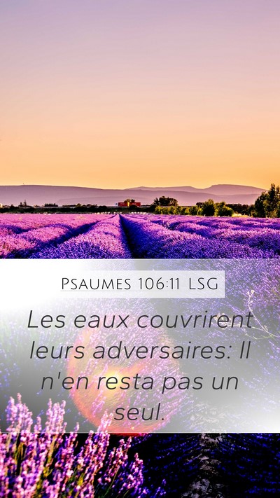 Psaumes 106:11 LSG Mobile Phone Wallpaper - Les eaux couvrirent leurs adversaires: Il n'en - Mobile Bible Verse Wallpaper
