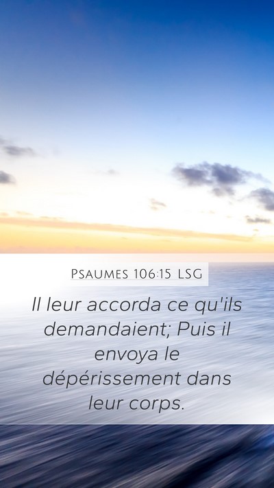 Psaumes 106:15 LSG Bible Verse Image