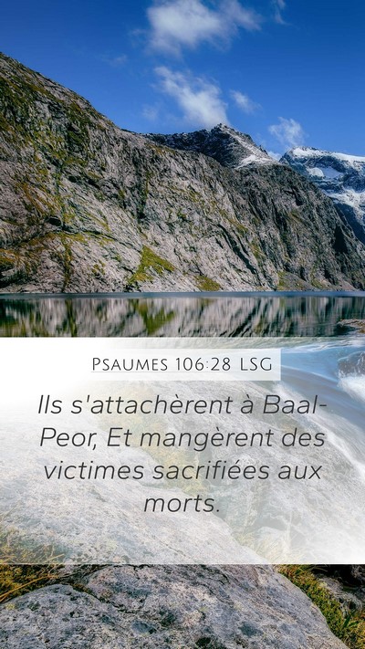 Psaumes 106:28 LSG Bible Verse Image