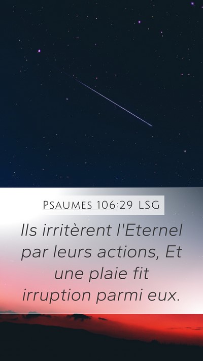Psaumes 106:29 LSG Bible Verse Image
