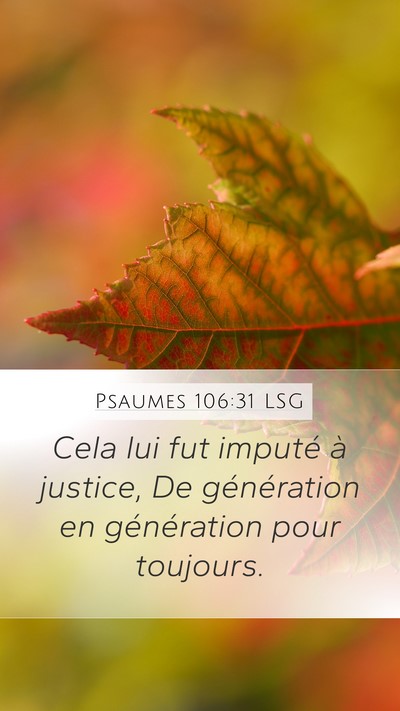 Psaumes 106:31 LSG Bible Verse Image