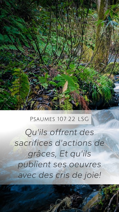 Psaumes 107:22 LSG Bible Verse Image
