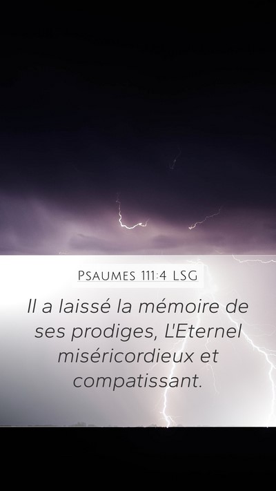 Psaumes 111:4 LSG Bible Verse Image