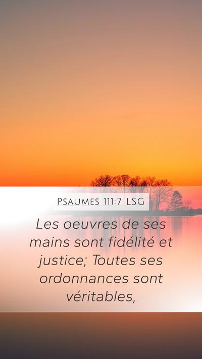 Psaumes 111:7 LSG Bible Verse Image