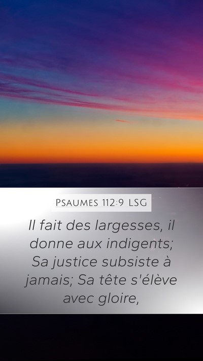 Psaumes 112:9 LSG Bible Verse Image