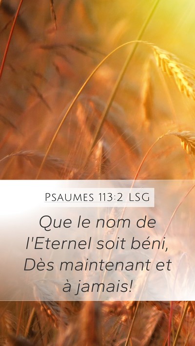 Psaumes 113:2 LSG Bible Verse Image