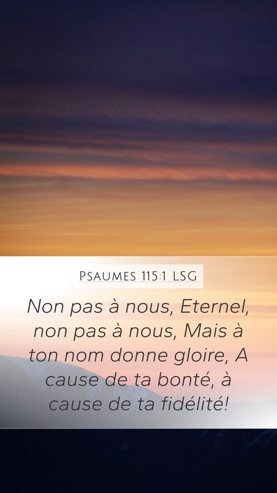 Psaumes 115:1 LSG Bible Verse Image