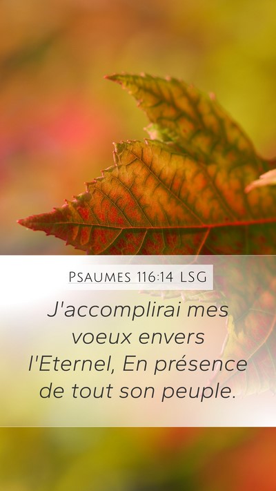 Psaumes 116:14 LSG Bible Verse Image