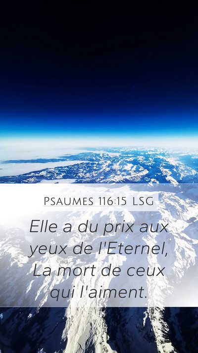 Psaumes 116:15 LSG Bible Verse Image