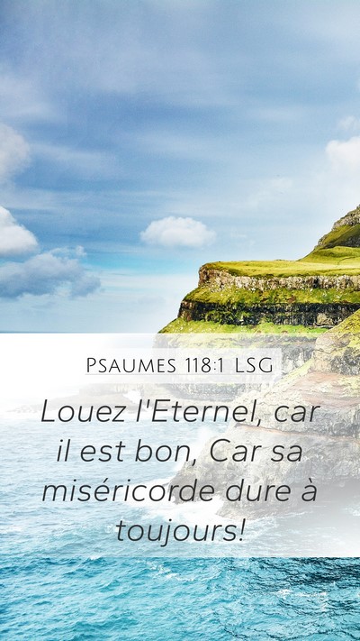 Psaumes 118:1 LSG Bible Verse Image