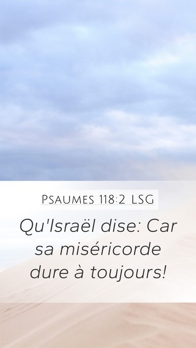 Psaumes 118:2 LSG Bible Verse Image