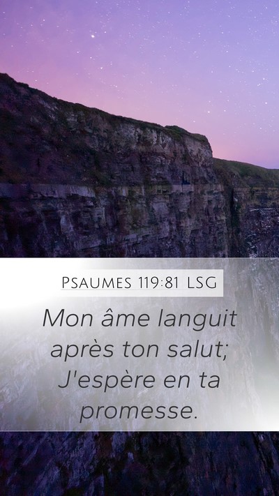 Psaumes 119:81 LSG Bible Verse Image