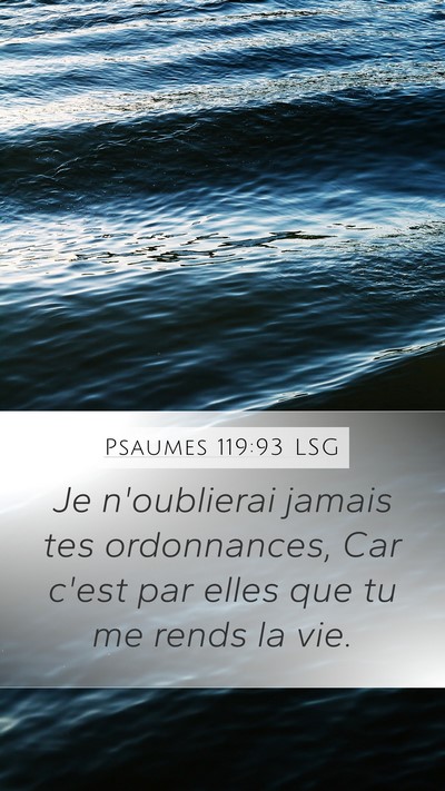Psaumes 119:93 LSG Bible Verse Image