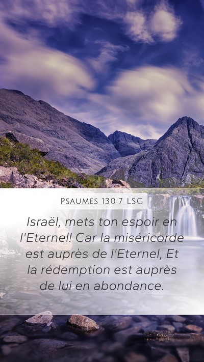 Psaumes 130:7 LSG Bible Verse Image
