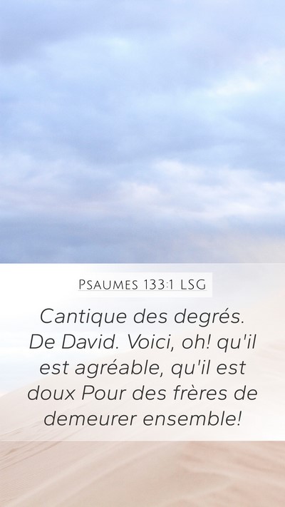 Psaumes 133:1 LSG Bible Verse Image
