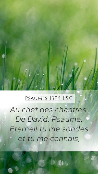 Psaumes 139:1 LSG Mobile Phone Wallpaper - Au chef des chantres. De David. Psaume. Eternel! - Mobile Bible Verse Wallpaper