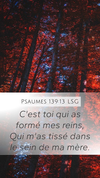 Psaumes 139:13 LSG Mobile Phone Wallpaper - C'est toi qui as formé mes reins, Qui m'as - Mobile Bible Verse Wallpaper