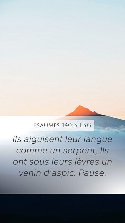 Psaumes 140:3 LSG Bible Verse Image