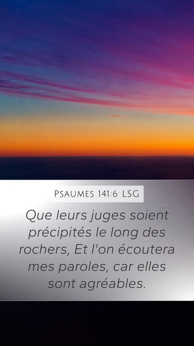 Psaumes 141:6 LSG Bible Verse Image