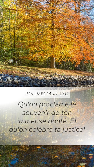 Psaumes 145:7 LSG Bible Verse Image