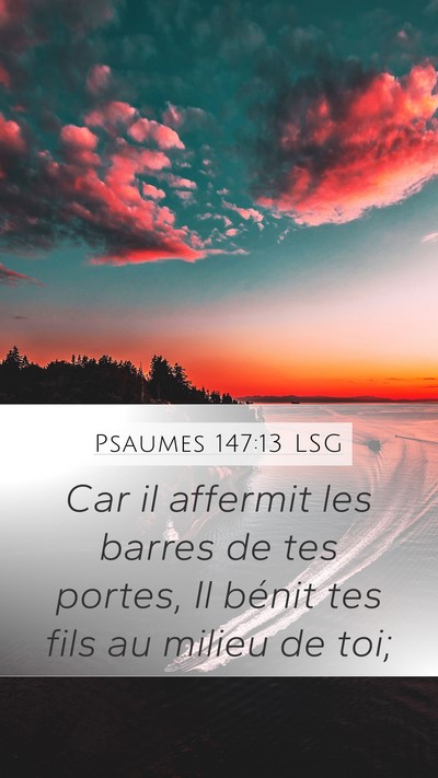 Psaumes 147:13 LSG Bible Verse Image