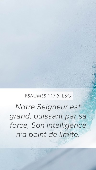 Psaumes 147:5 LSG Mobile Phone Wallpaper - Notre Seigneur est grand, puissant par sa force, - Mobile Bible Verse Wallpaper
