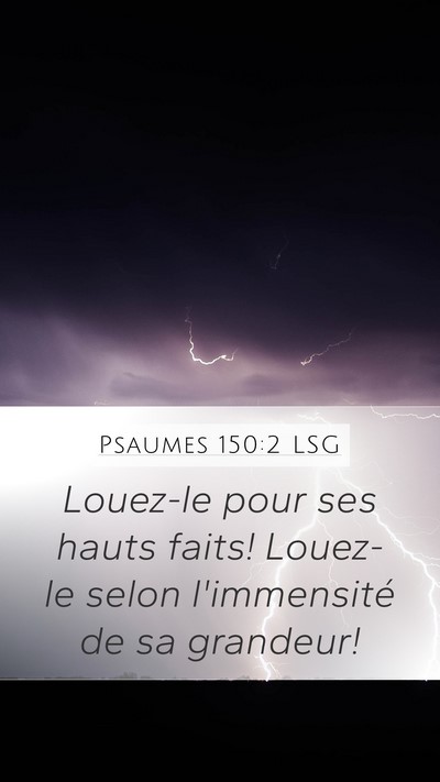 Psaumes 150:2 LSG Bible Verse Image
