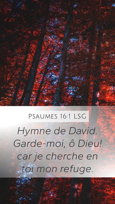 Psaumes 16:1 LSG Bible Verse Image