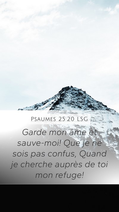 Psaumes 25:20 LSG Mobile Phone Wallpaper - Garde mon âme et sauve-moi! Que je ne sois pas - Mobile Bible Verse Wallpaper