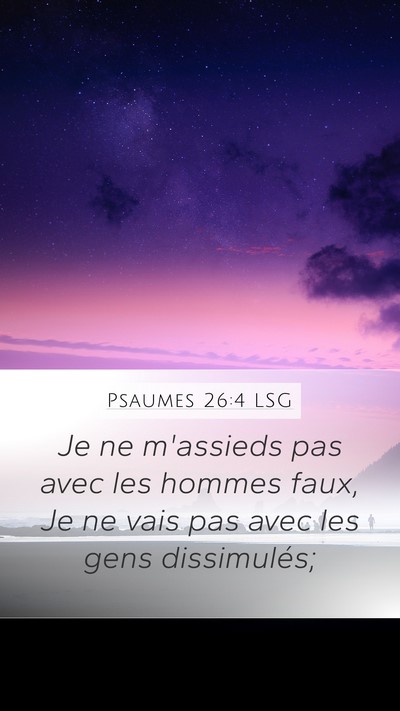 Psaumes 26:4 LSG Bible Verse Image