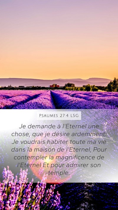 Psaumes 27:4 LSG Bible Verse Image