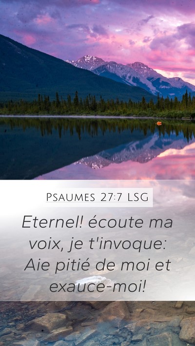Psaumes 27:7 LSG Bible Verse Image