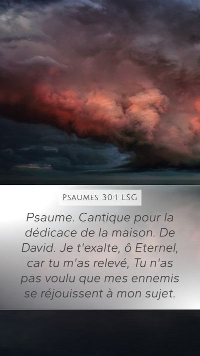 Psaumes 30:1 LSG Bible Verse Image