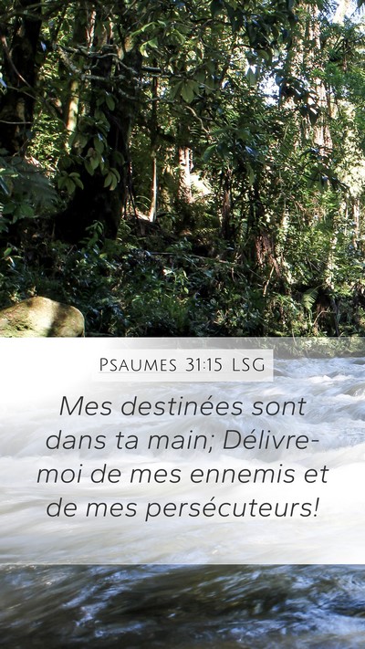 Psaumes 31:15 LSG Mobile Phone Wallpaper - Mes destinées sont dans ta main; Délivre-moi de - Mobile Bible Verse Wallpaper