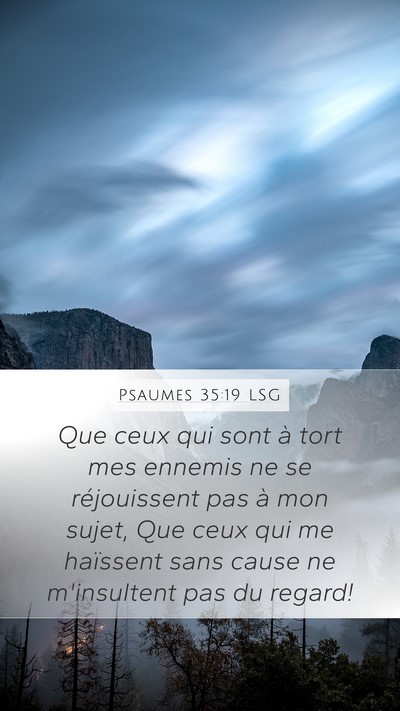 Psaumes 35:19 LSG Bible Verse Image