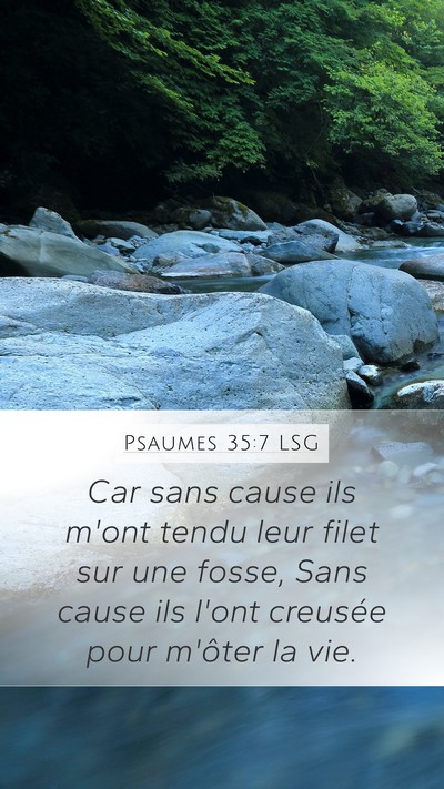 Psaumes 35:7 LSG Bible Verse Image