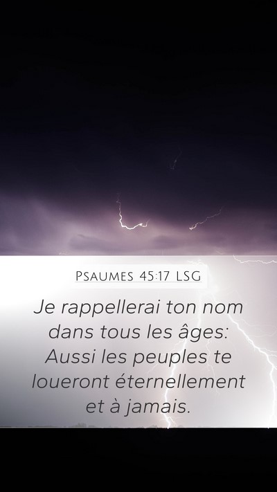 Psaumes 45:17 LSG Bible Verse Image