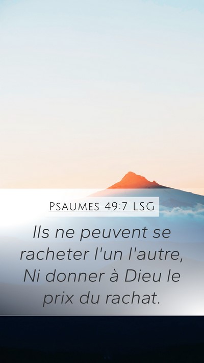 Psaumes 49:7 LSG Bible Verse Image