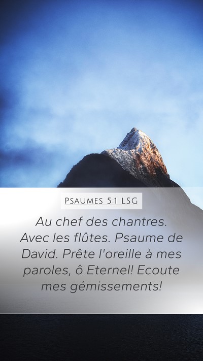 Psaumes 5:1 LSG Bible Verse Image