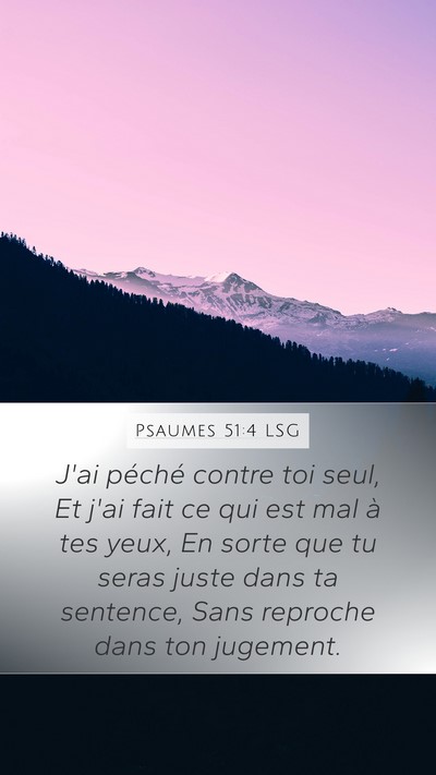 Psaumes 51:4 LSG Bible Verse Image