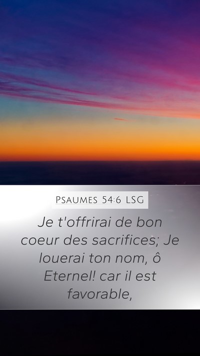 Psaumes 54:6 LSG Bible Verse Image