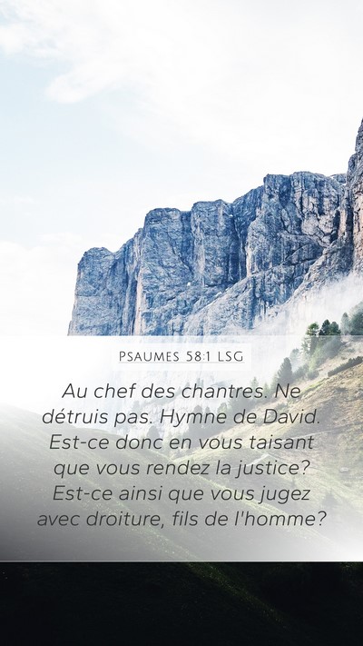 Psaumes 58:1 LSG Bible Verse Image