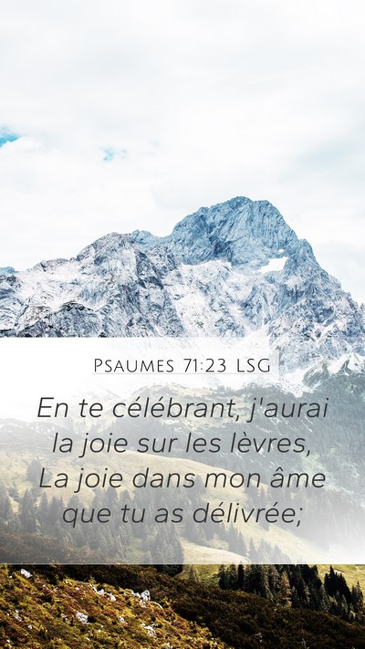 Psaumes 71:23 LSG Bible Verse Image