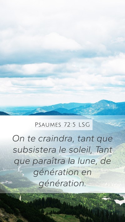 Psaumes 72:5 LSG Bible Verse Image