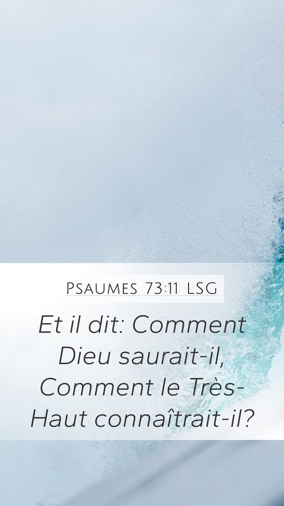 Psaumes 73:11 LSG Bible Verse Image